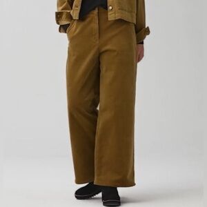 Eileen Fisher Organic Cotton Stretch Corduroy Wide-Leg Pant, sz 2X